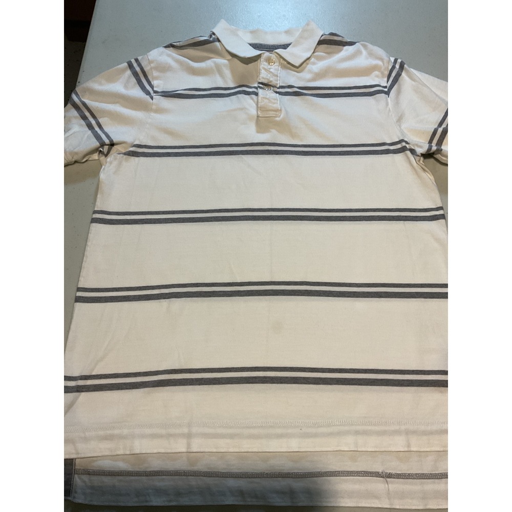 NOBO NO BOUNDARIES Mens‎ L Striped Polo Shirt Short Sleeve Casual Cotton